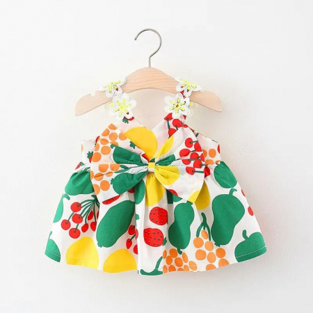 Rochițe primăvară - vară - Rochie de vara cu fructe si fundita