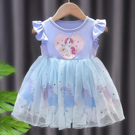 Rochițe primăvară - vară - rochita-bleu-cu-unicorni-volane-si-tulle.jpg