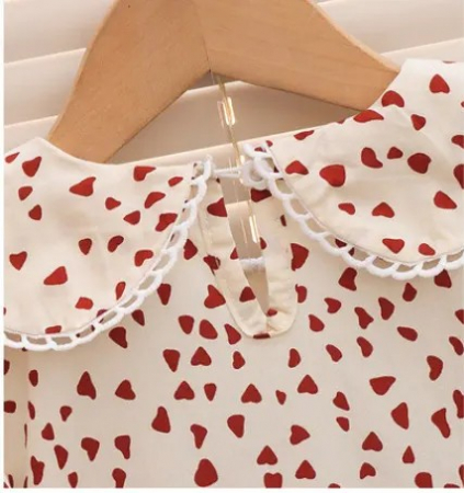 Rochita denim cu guler si inimioare rosii [3]