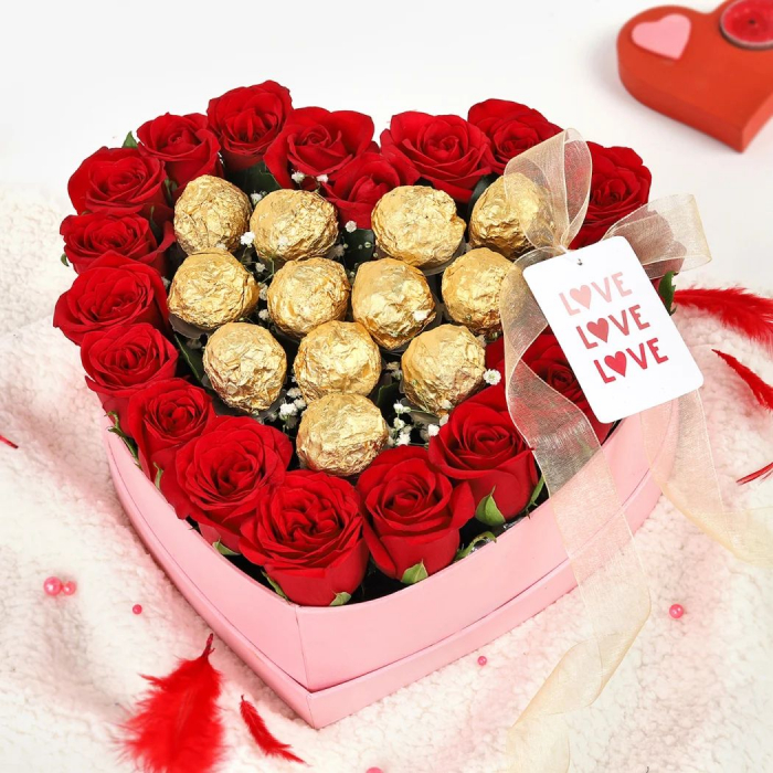 Inimă cu Trandafiri și Ferrero Rocher [3]