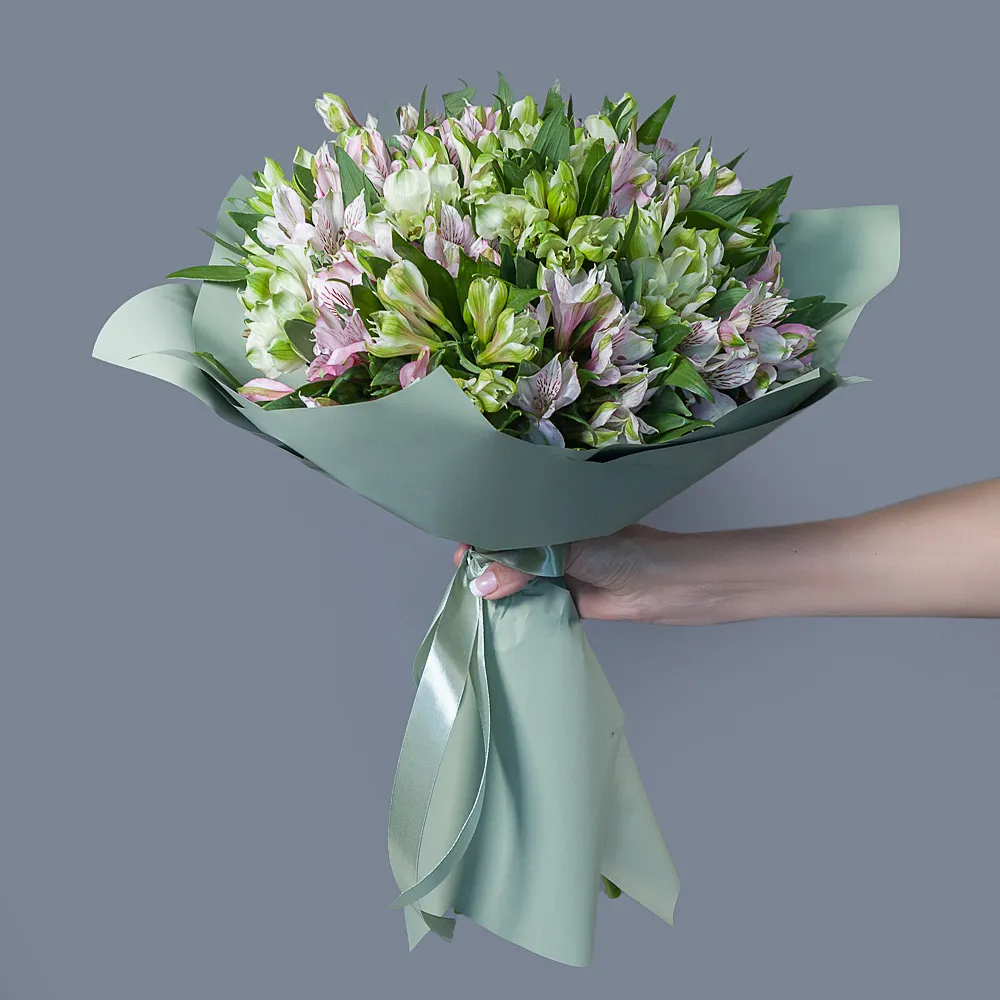Monobuchet din 19 Alstroemeria Roz [2]