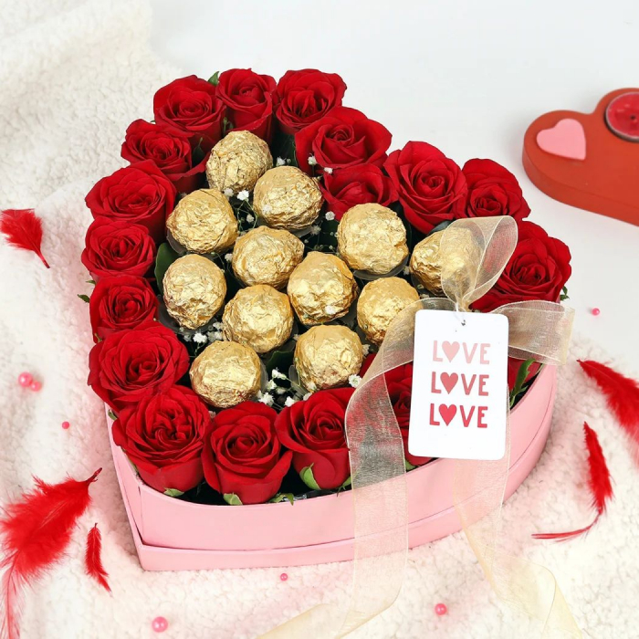 Inimă cu Trandafiri și Ferrero Rocher [2]
