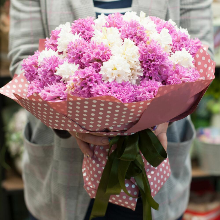 Buchet de Zambile Roz-Alb [2]