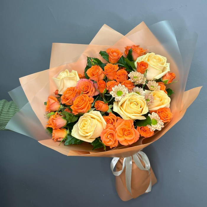 Buchet de Toamnă cu Trandafiri Portocalii [5]