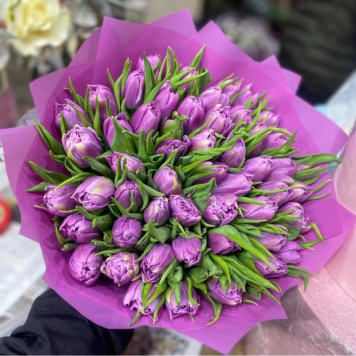 Buchet din 51 Lalele Roz Duble [2]
