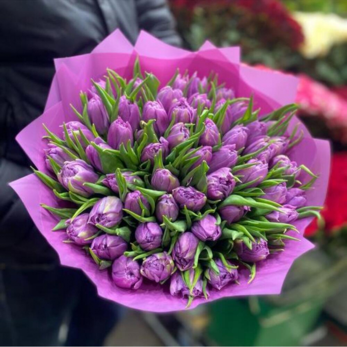 Buchet din 51 Lalele Roz Duble [1]