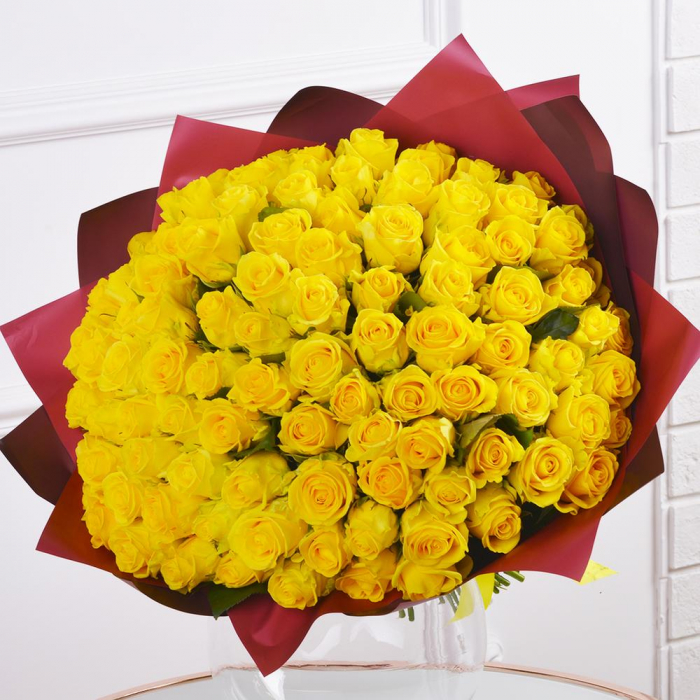 Buchet din 101 Trandafiri Galbeni [4]