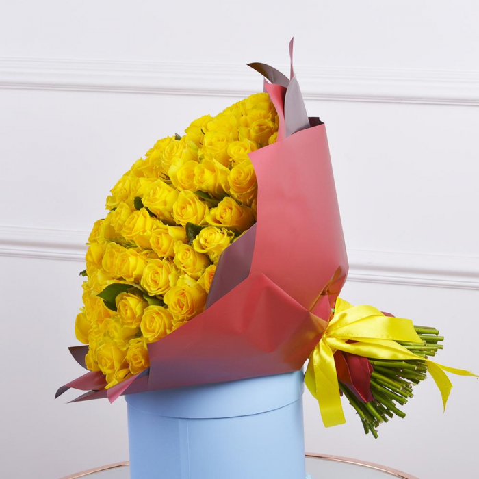 Buchet din 101 Trandafiri Galbeni [3]