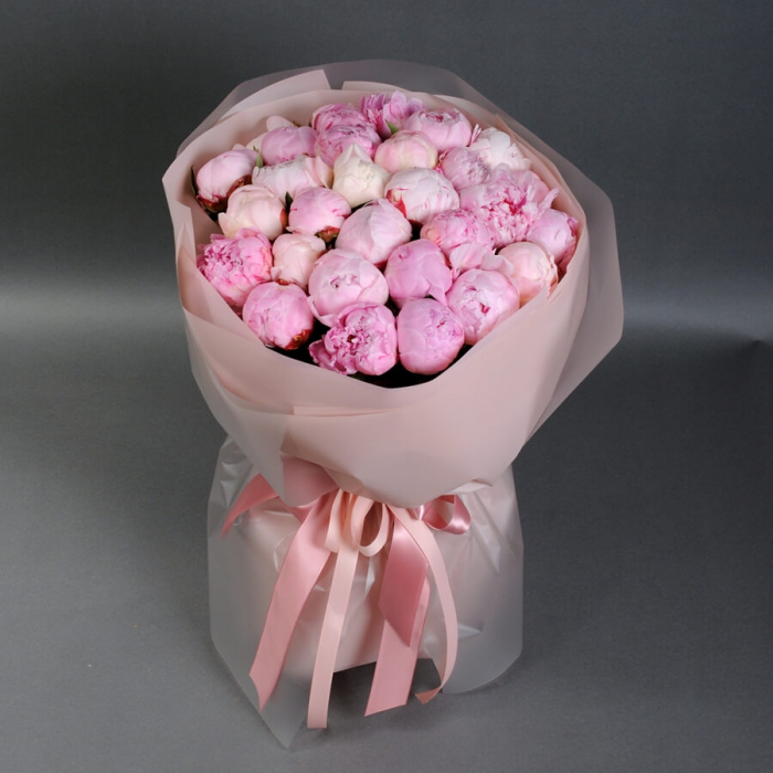 Buchet din 25 Bujori Roz Ilfov [3]