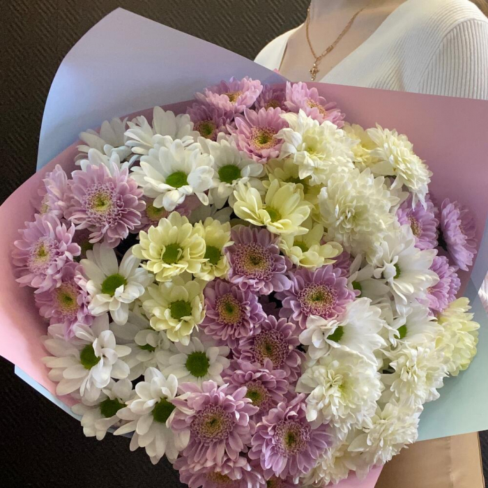 Buchet Alb-Roz din 11 Crizanteme [3]