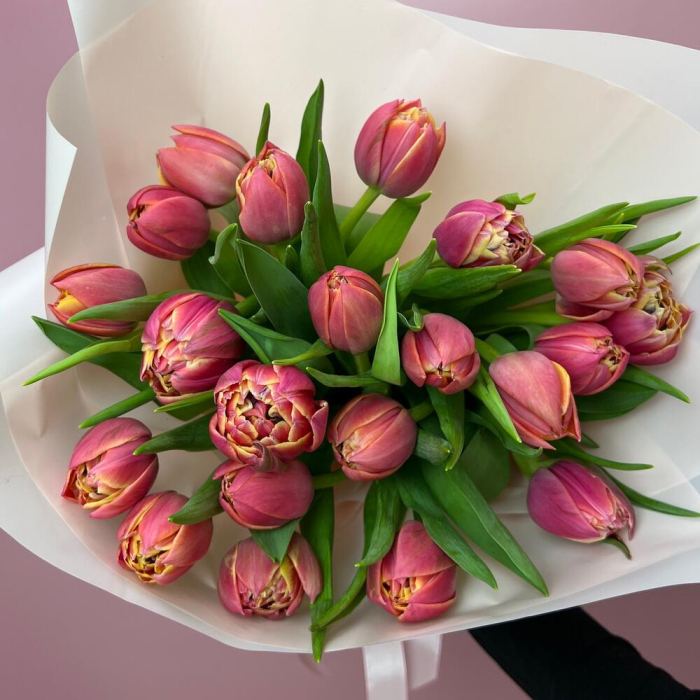 Buchet din 21 Lalele Roz Corai [5]