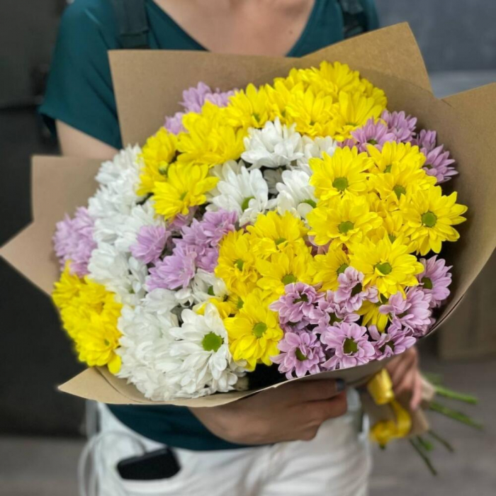 Buchet din 15 Crizanteme Asortate [3]