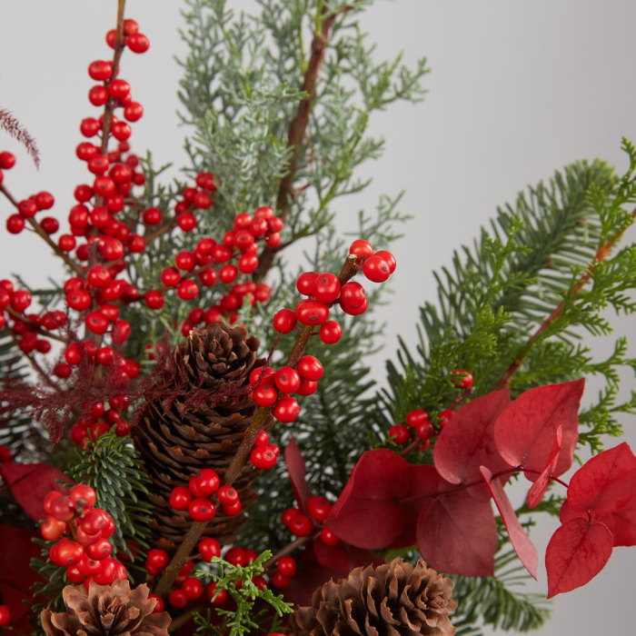 Aranjament de Anul Nou cu brad într-un coș [5]