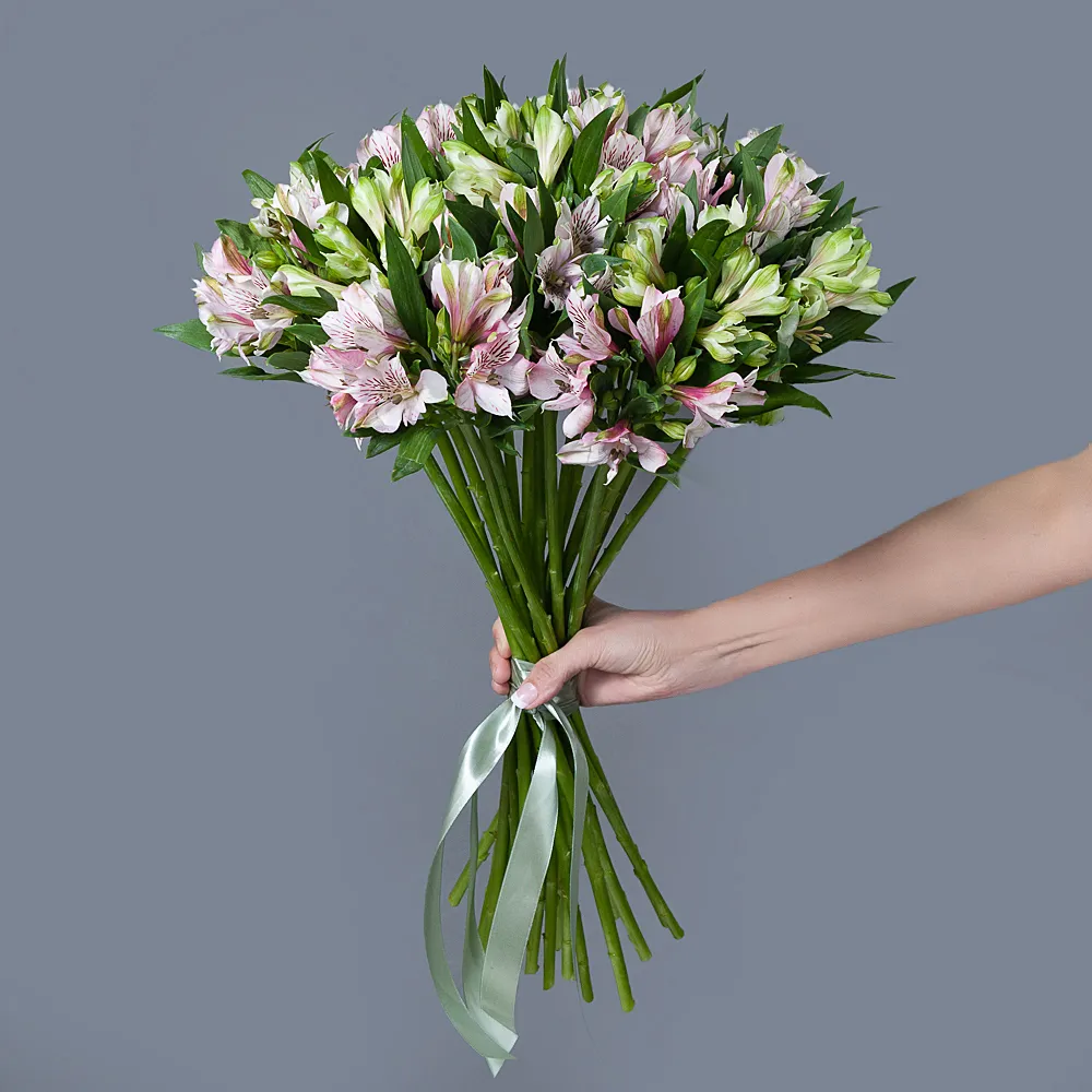 Buchet din 19 Alstroemeria Roz [2]
