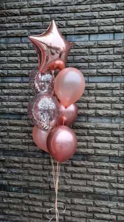 Baloane - Set 7 Baloane Rose-Gold cu Heliu