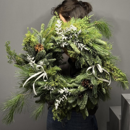 Coronițe de Crăciun - Coroniță din Brad Natural cu Ace de Pin