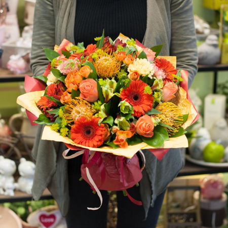 Flori de Toamnă - Buchet Mixt de Toamnă cu Alstroemeria și Gerbera