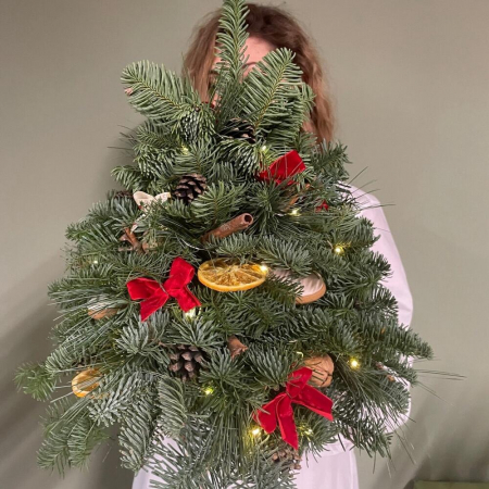 Brazi Naturali de Crăciun - Brad făcut din ramuri de nobilis