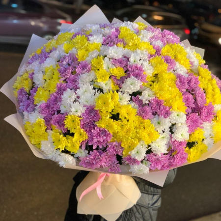 8 Martie - Buchet Multicolor din 101 Crizanteme