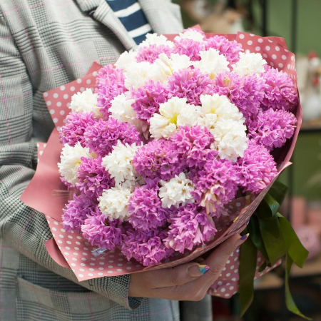 Buchet de Zambile Roz-Alb [2]