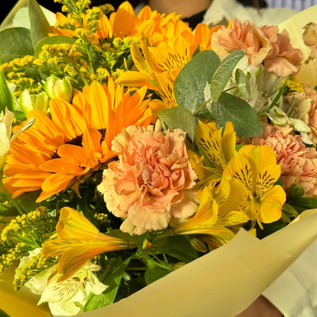 Buchet de Toamnă cu Alstroemeria și Floarea Soarelui [1]