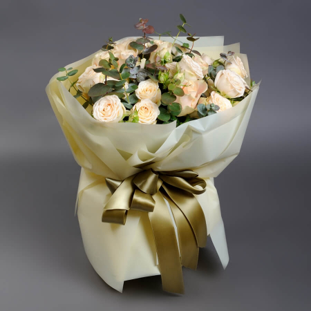 Buchete pentru Școală - Buchet de trandafiri crem Sophie și Sharman