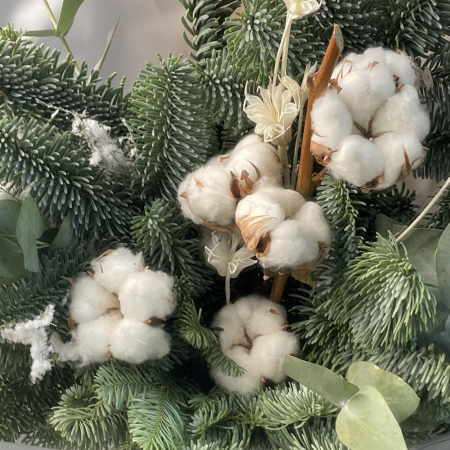 Buchet Natural cu Brad, Eucalipt și Bumbac [1]
