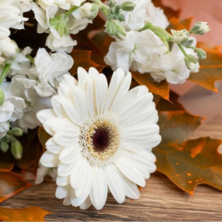 Buchet de Toamnă cu Gerbera și Frunze de Stejar [4]
