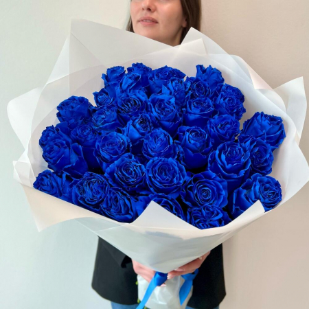 Buchete pentru bărbați - Buchet din 35 Trandafiri Albaștri București
