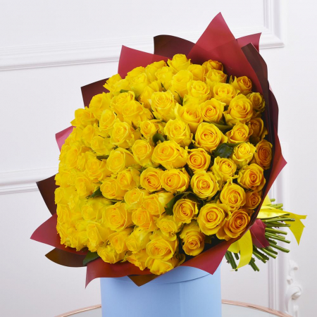 8 Martie - Buchet din 101 Trandafiri Galbeni