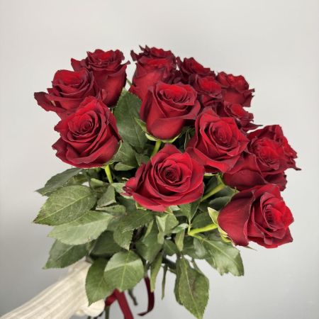 Buchet din 15 Trandafiri Roșii Premium Înalți H 80-90cm [1]