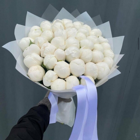Buchete din Bujori - Buchet din 35 Bujori Albi