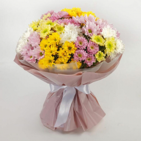Buchete din Crizanteme - Buchet din 15 Crizanteme Asortate