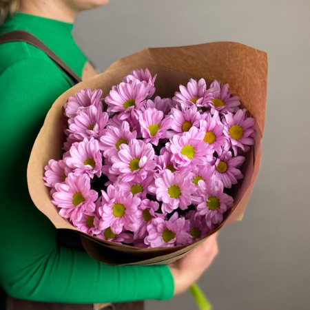 Buchete din Crizanteme - Buchet din 5 Crizanteme Roz