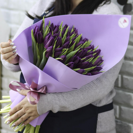 Buchete din Lalele - Buchet din 51 Lalele Mov