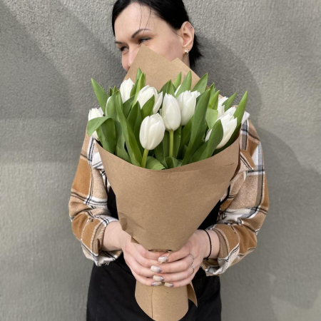 Buchete din Lalele - Buchet din 15 Lalele Albe