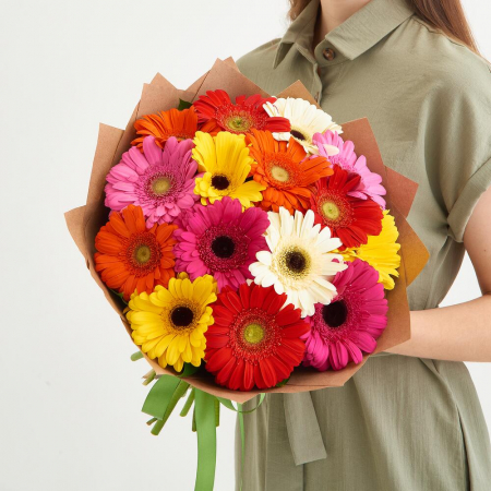 Buchete din Gerbera - Buchet din 15 Gerbere Multicolore București
