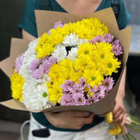 Buchete din Crizanteme - Buchet din 15 Crizanteme Asortate