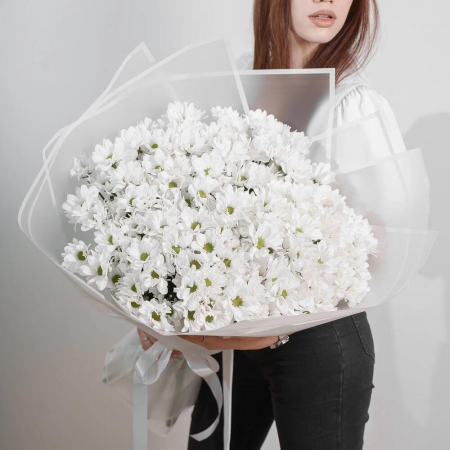 Buchete din Crizanteme - Buchet din 25 Crizanteme Albe