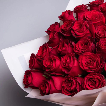 Buchet din 25 Trandafiri Roșii Premium Înalți H 80-90cm [1]