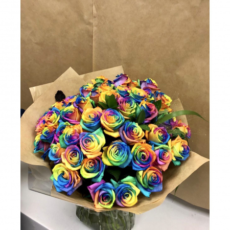 Trandafiri - Buchet din 41 Trandafiri Rainbow București