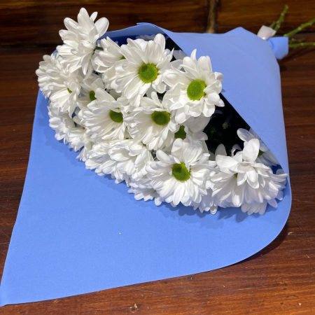 Buchete din Crizanteme - Buchet din 5 Crizanteme Albe