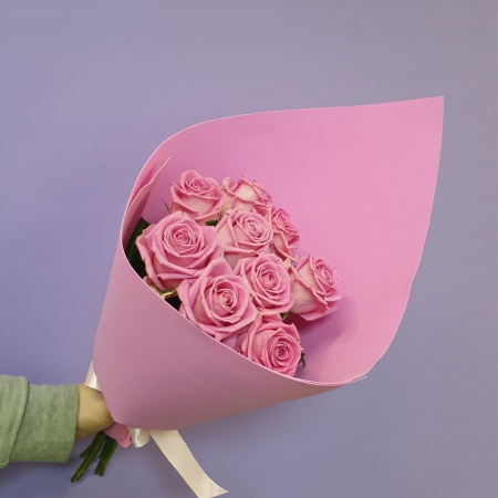 Buchete din Trandafiri - Buchet din 9 Trandafiri Roz
