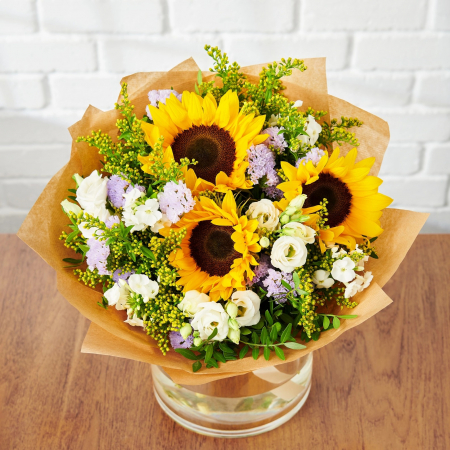 Buchet Mixt cu Floarea Soarelui și Lisianthus București [0]