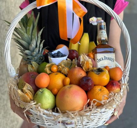 Coșuri cu Fructe - Coș cu Whisky și Fructe pentru El