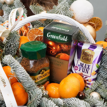 Coș de Anul Nou Cafea, Mandarine si Ciocolată [1]