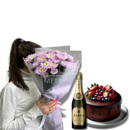Surprize la Domiciliu - Surpriză la Domiciliu cu Buchet de Flori și Șampanie Zarea