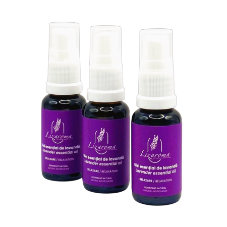 Odorizante - Ofertă 3 uleiuri esentiale de lavandă cu spray, 3x20ml