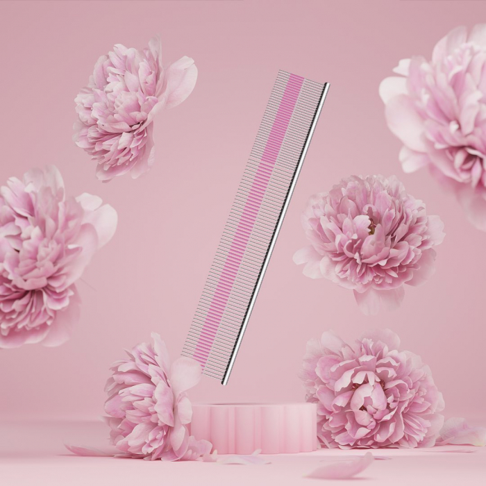 UTSUMI 9 Wide Quarter Pink Line Comb [3]
