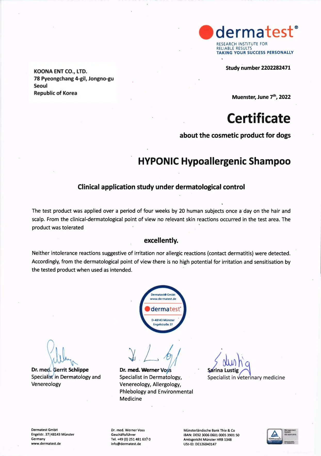 HYPONIC Șampon HIPOALERGENIC (pentru câini_volum) 500 ml [1]